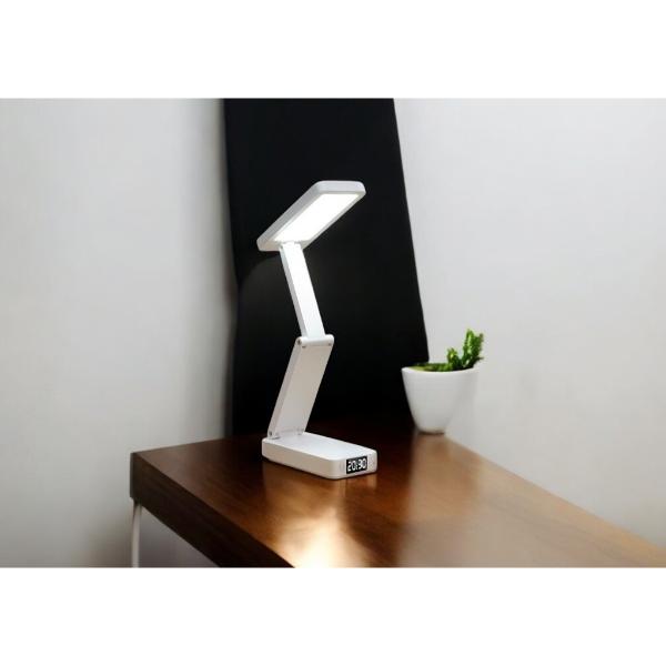 Beacon Foldable and Rechargeable Desk Lamp with Clock